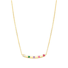 Load image into Gallery viewer, CARISMATICA NECKLACE 240910/005 GOLD BAR WITH COLOURFUL CZ
