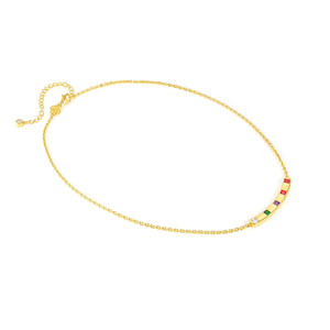 CARISMATICA NECKLACE 240910/005 GOLD BAR WITH COLOURFUL CZ