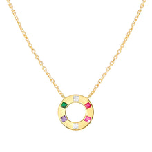 Load image into Gallery viewer, CARISMATICA NECKLACE 240911/020 GOLD CIRCLE WITH COLOURFUL CZ
