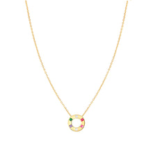 Load image into Gallery viewer, CARISMATICA NECKLACE 240911/020 GOLD CIRCLE WITH COLOURFUL CZ
