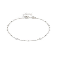 Load image into Gallery viewer, ANKLET 241001/022 SILVER CHAIN WITH HEART CZ
