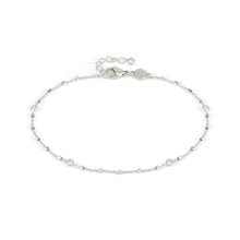 Load image into Gallery viewer, ANKLET 241001/062 SILVER CHAIN WITH ROUND CZ
