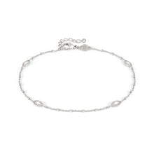 Load image into Gallery viewer, ANKLET 241001/063 SILVER CHAIN WITH MARQUISE CZ
