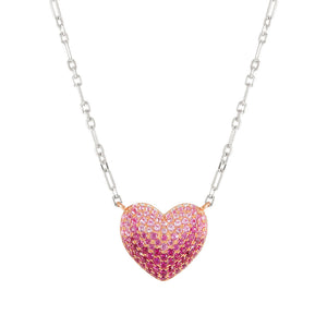 CRYSALIS NECKLACE 241103/004 ROSE GOLD HEART WITH CZ
