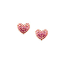 Load image into Gallery viewer, CRYSALIS EARRINGS 241104/004 ROSE GOLD HEART STUDS WITH CZ
