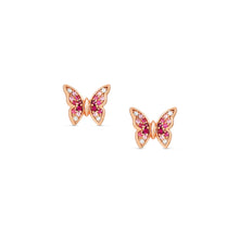 Load image into Gallery viewer, CRYSALIS EARRINGS 241104/040 ROSE GOLD BUTTERFLY STUDS WITH CZ
