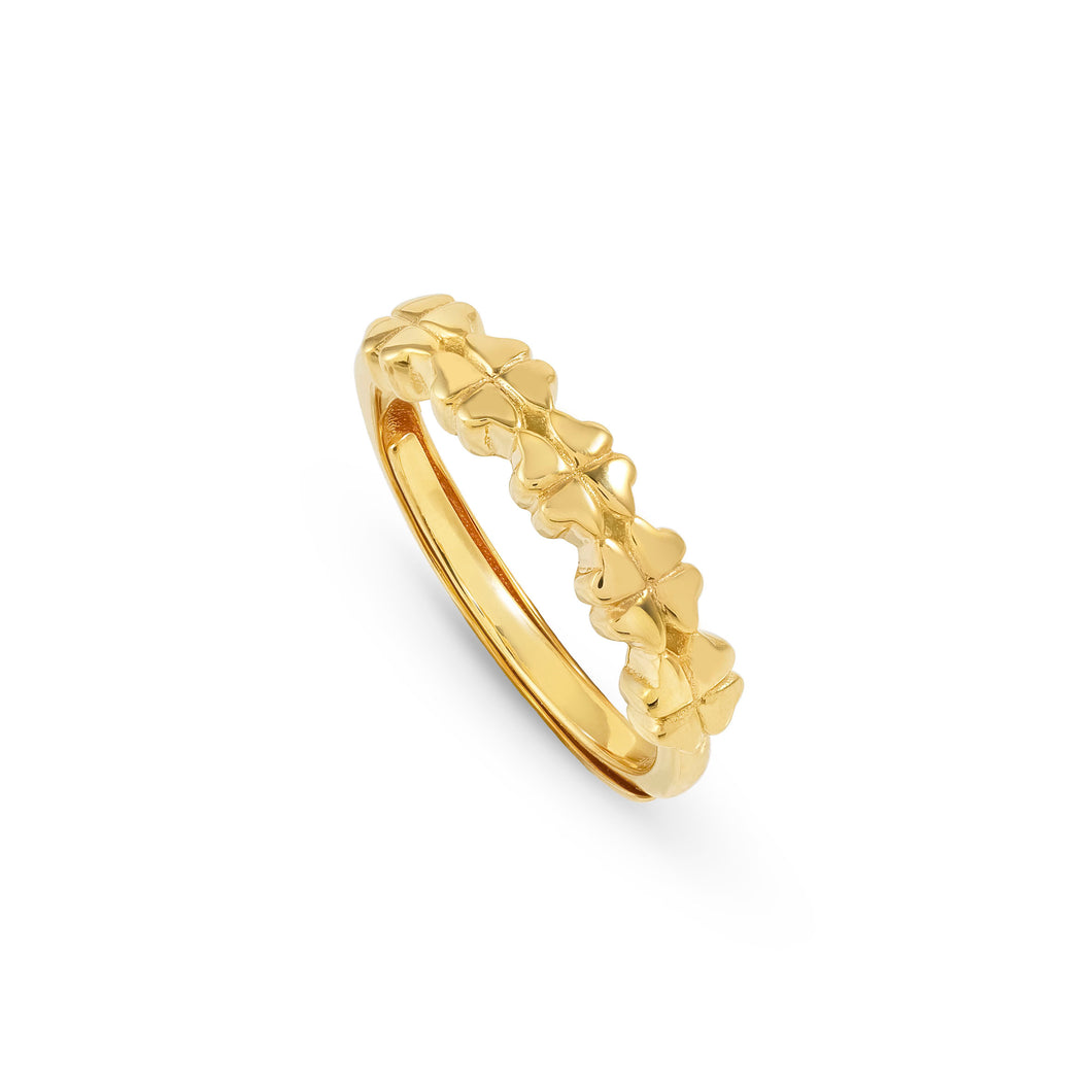 ARMONICA RING 241300/003 GOLD FOUR LEAF CLOVERS