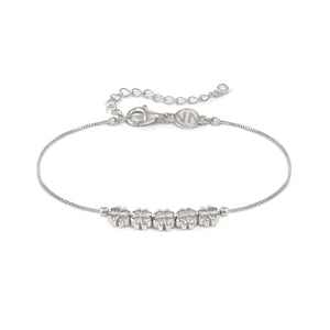 ARMONICA BRACELET 241303/001 SILVER ROW OF FOUR LEAF CLOVER