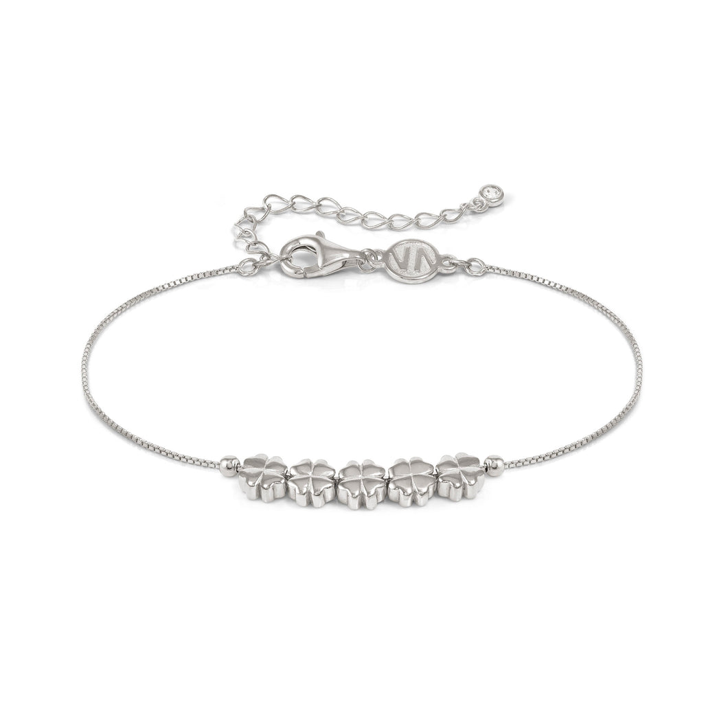 ARMONICA BRACELET 241303/001 SILVER ROW OF FOUR LEAF CLOVER