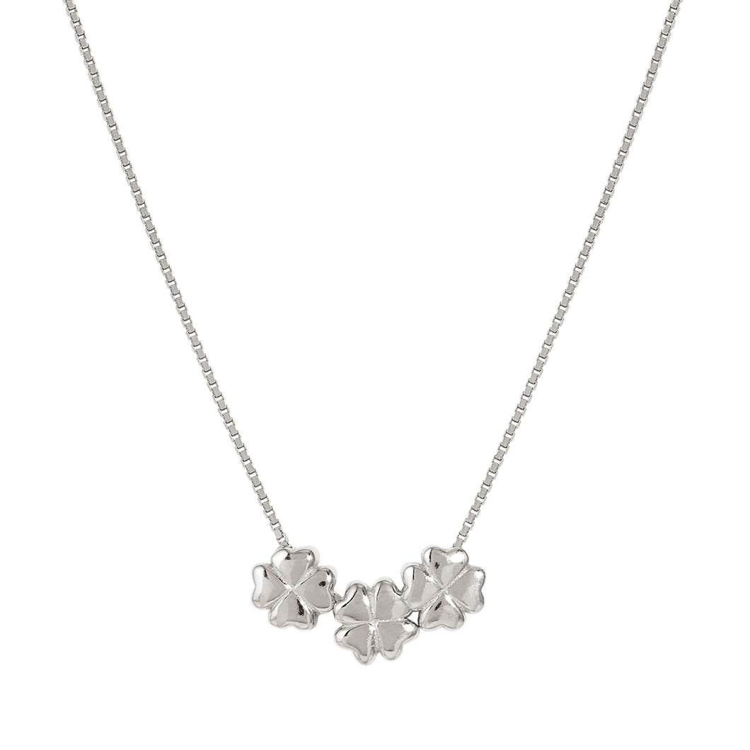 ARMONICA NECKLACE 241305/001 SILVER FOUR LEAF CLOVERS