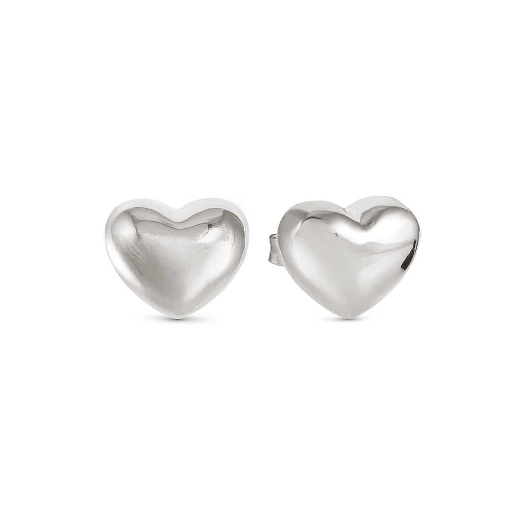 ARMONICA EARRINGS 241308/004 LARGE SILVER HEART STUDS