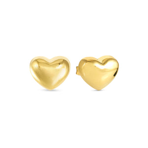 ARMONICA EARRINGS 241308/006 LARGE GOLD HEART STUDS