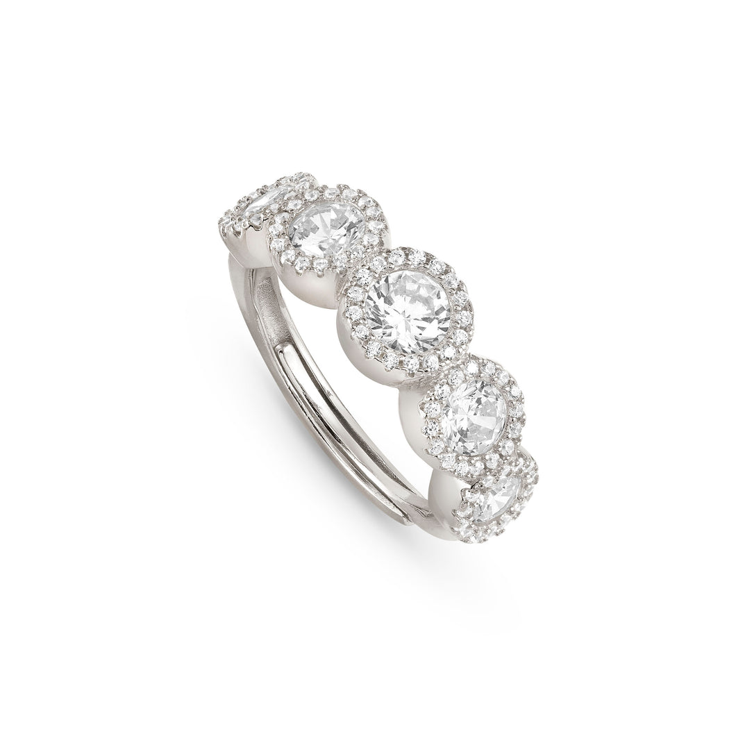 SEIDIVINA RING 241401/010 SILVER WITH MULTI WHITE CZ BAND