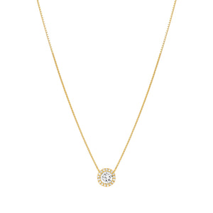 SEIDIVINA NECKLACE 241402/012 GOLD WITH WHITE CZ PENDANT