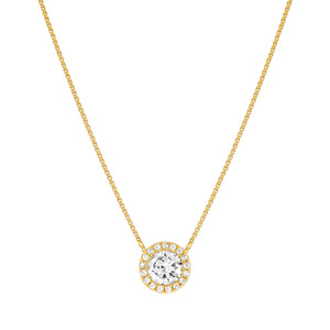 SEIDIVINA NECKLACE 241402/012 GOLD WITH WHITE CZ PENDANT