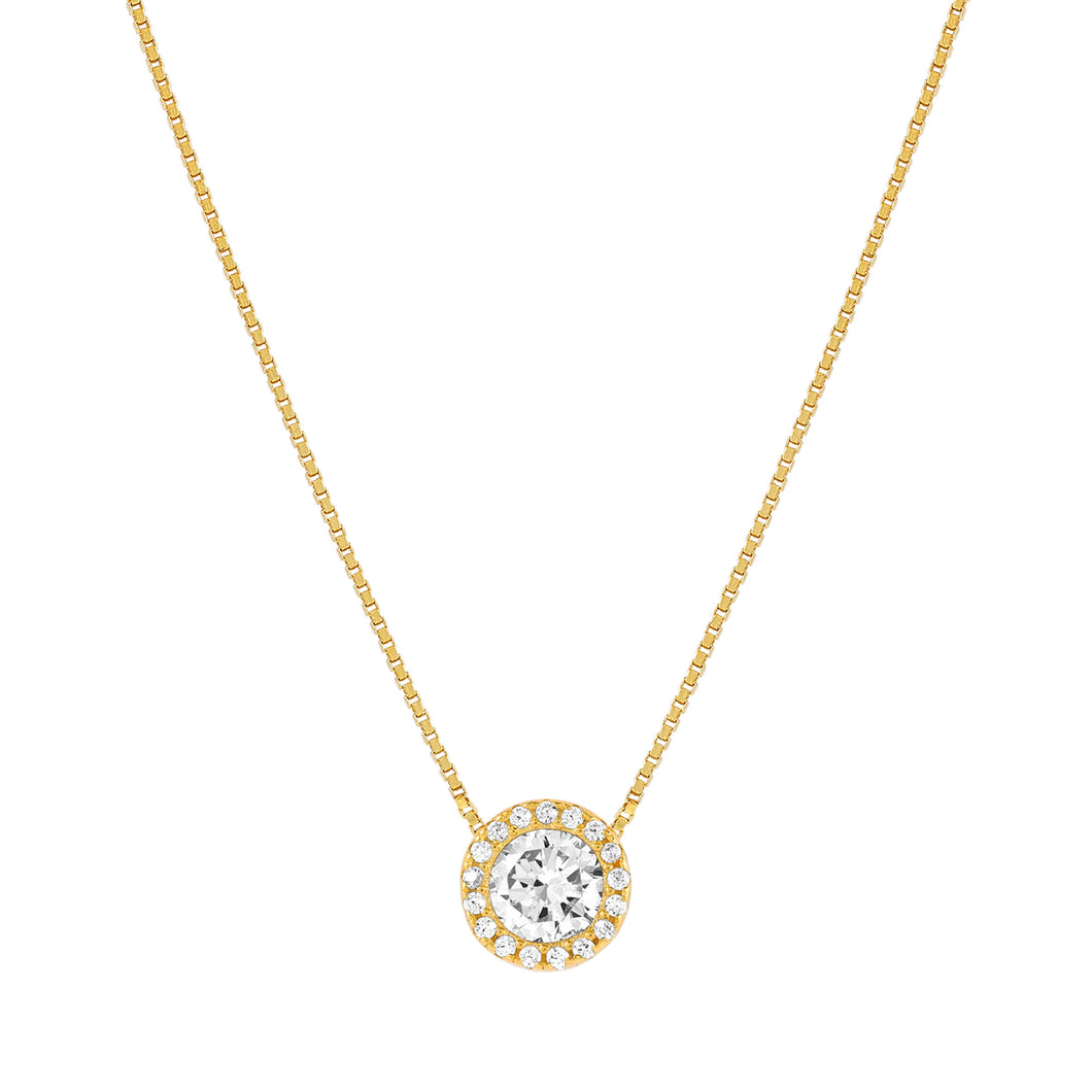 SEIDIVINA NECKLACE 241402/012 GOLD WITH WHITE CZ PENDANT