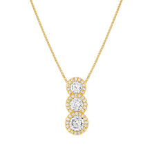 Load image into Gallery viewer, SEIDIVINA NECKLACE 241403/012 GOLD TRIPLE CZ PENDANT
