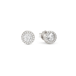 SEIDIVINA EARRINGS 241404/010 SILVER WHITE CZ CIRCLE STUD