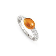 Load image into Gallery viewer, MYRADIANCE RING 241500/040 AMBER STONE WITH CZ
