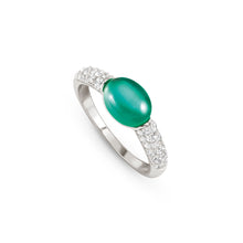 Load image into Gallery viewer, MYRADIANCE RING 241500/041 GREEN STONE WITH CZ
