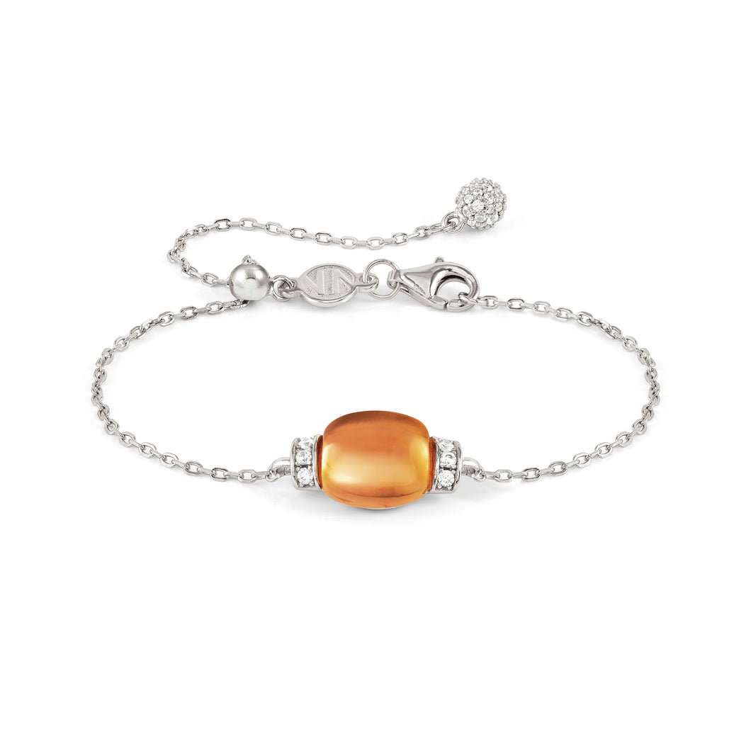 MYRADIANCE BRACELET 241502/040 AMBER PENDANT WITH CZ