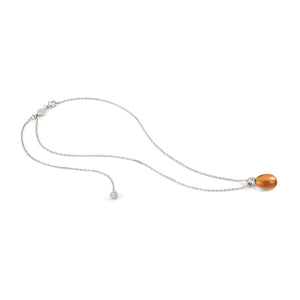 MYRADIANCE NECKLACE 241503/040 AMBER PENDANT WITH CZ