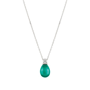 MYRADIANCE NECKLACE 241503/041 GREEN PENDANT WITH CZ