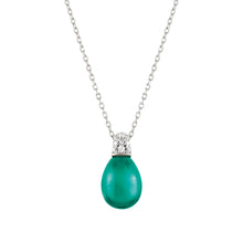 Load image into Gallery viewer, MYRADIANCE NECKLACE 241503/041 GREEN PENDANT WITH CZ
