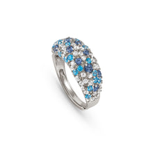 Load image into Gallery viewer, MOSAICA MEDIUM RING 241600/010 SILVER WITH WHITE &amp; BLUE CZ
