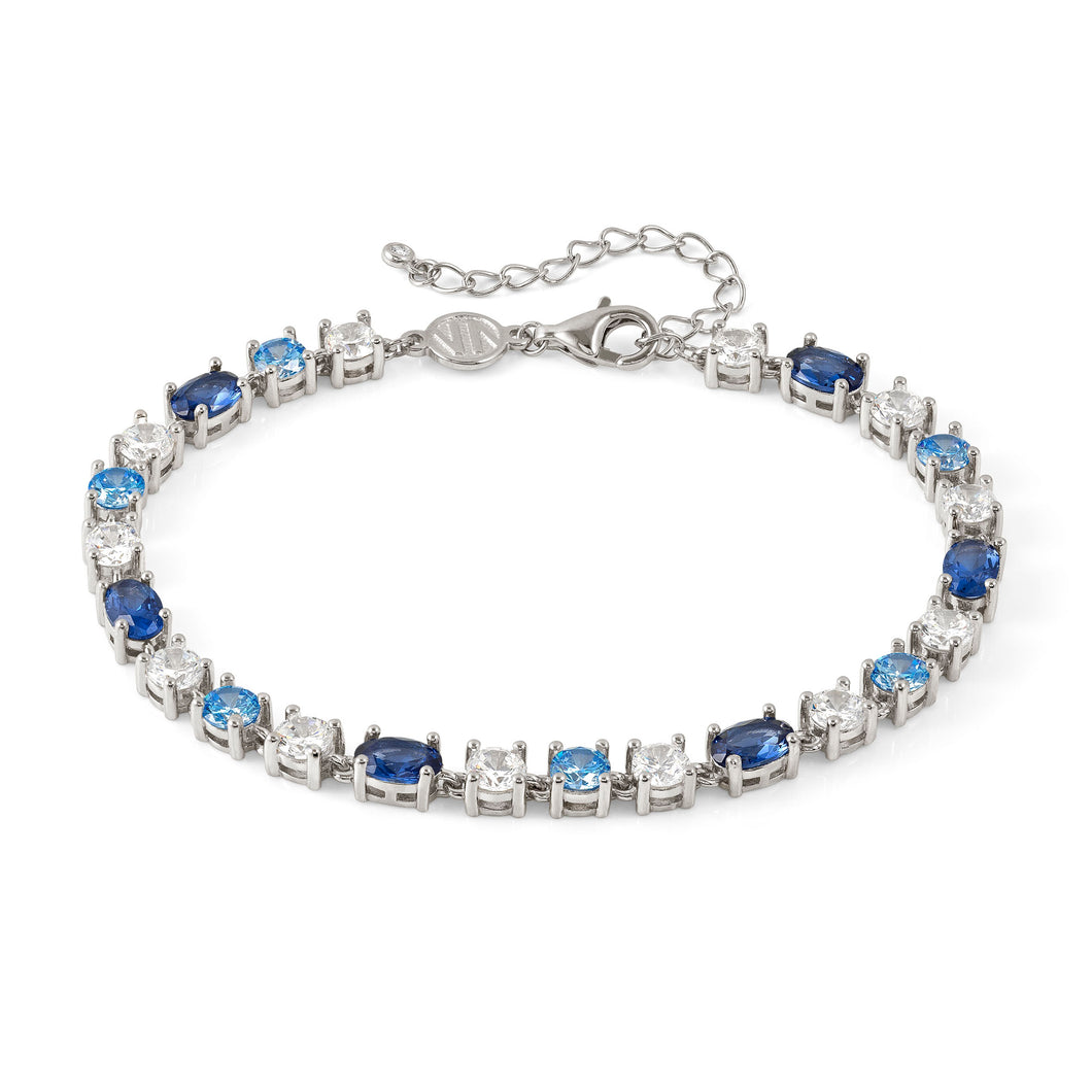 MOSAICA BRACELET 241602/010 SILVER, WHITE & BLUE CZ