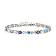 Load image into Gallery viewer, MOSAICA BRACELET 241602/010 SILVER, WHITE &amp; BLUE CZ
