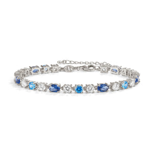 MOSAICA BRACELET 241602/010 SILVER, WHITE & BLUE CZ