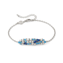 Load image into Gallery viewer, MOSAICA BRACELET 241603/010 SILVER, WHITE &amp; BLUE CZ CLUSTER
