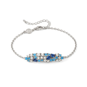 MOSAICA BRACELET 241603/010 SILVER, WHITE & BLUE CZ CLUSTER