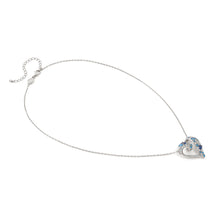 Load image into Gallery viewer, MOSAICA NECKLACE 241604/010 SILVER, WHITE &amp; BLUE CZ HEART
