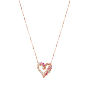 MOSAICA NECKLACE 241604/011 ROSE GOLD & PINK CZ HEART