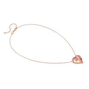 MOSAICA NECKLACE 241604/011 ROSE GOLD & PINK CZ HEART