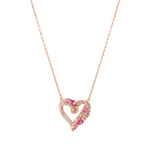 Load image into Gallery viewer, MOSAICA NECKLACE 241604/011 ROSE GOLD &amp; PINK CZ HEART
