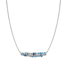 Load image into Gallery viewer, MOSAICA NECKLACE 241605/010 SILVER, WHITE &amp; BLUE CZ CLUSTER
