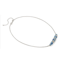 Load image into Gallery viewer, MOSAICA NECKLACE 241605/010 SILVER, WHITE &amp; BLUE CZ CLUSTER
