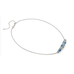 MOSAICA NECKLACE 241605/010 SILVER, WHITE & BLUE CZ CLUSTER