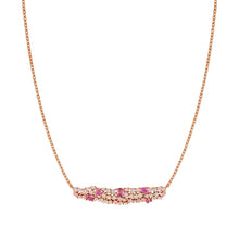 Load image into Gallery viewer, MOSAICA NECKLACE 241605/011 ROSE GOLD &amp; PINK CZ CLUSTER
