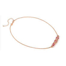 Load image into Gallery viewer, MOSAICA NECKLACE 241605/011 ROSE GOLD &amp; PINK CZ CLUSTER
