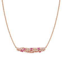 Load image into Gallery viewer, MOSAICA NECKLACE 241605/011 ROSE GOLD &amp; PINK CZ CLUSTER
