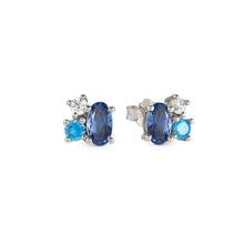 Load image into Gallery viewer, MOSAICA EARRINGS 241606/010 SILVER &amp; BLUE CZ
