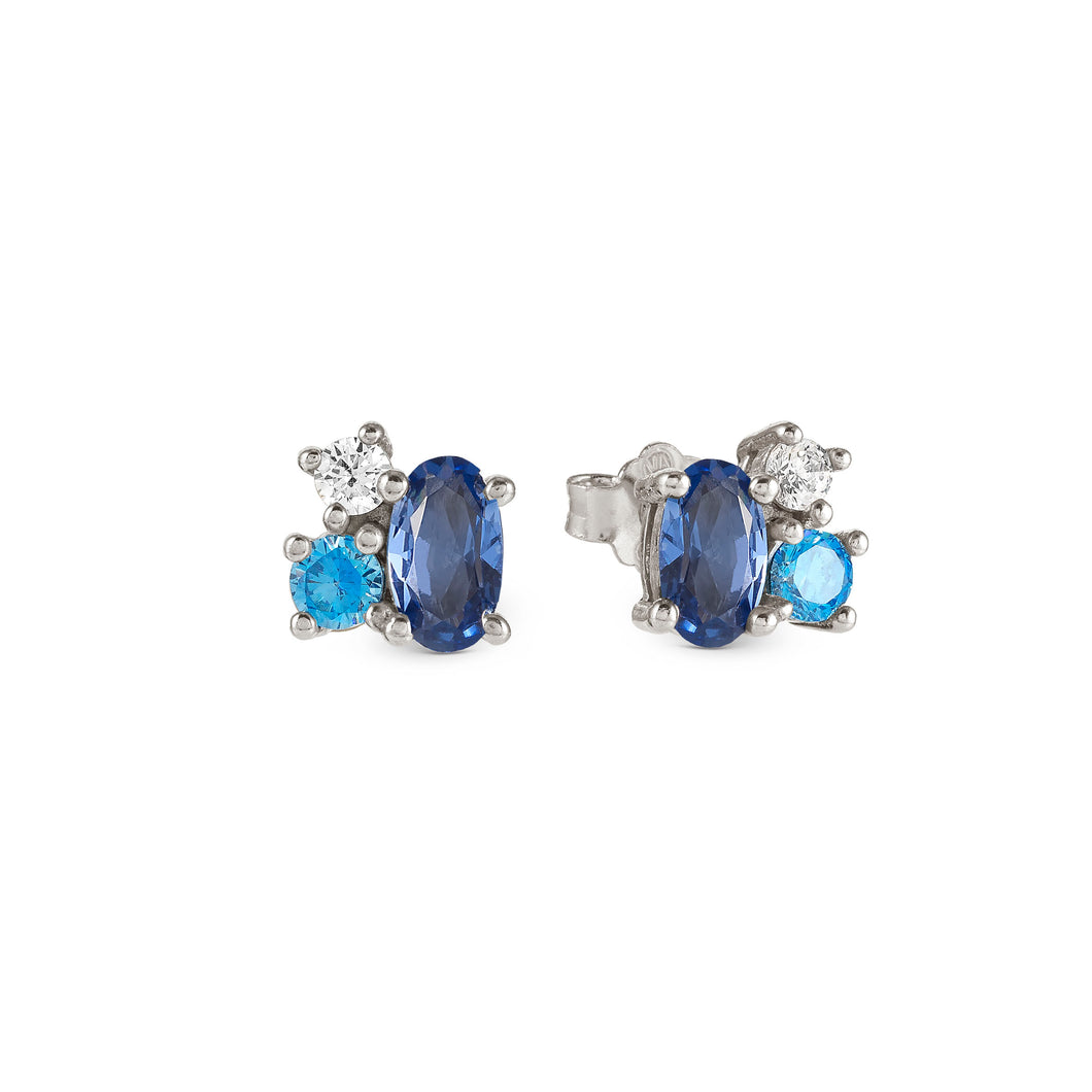 MOSAICA EARRINGS 241606/010 SILVER & BLUE CZ