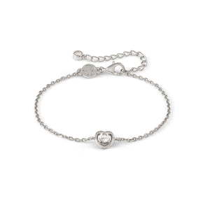 COSMIC LOVE BRACELET 241703/004 SILVER HEART WITH WHITE CZ