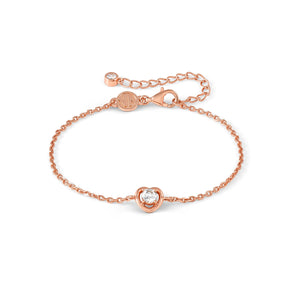 COSMIC LOVE BRACELET 241703/005 ROSE GOLD HEART WITH WHITE CZ