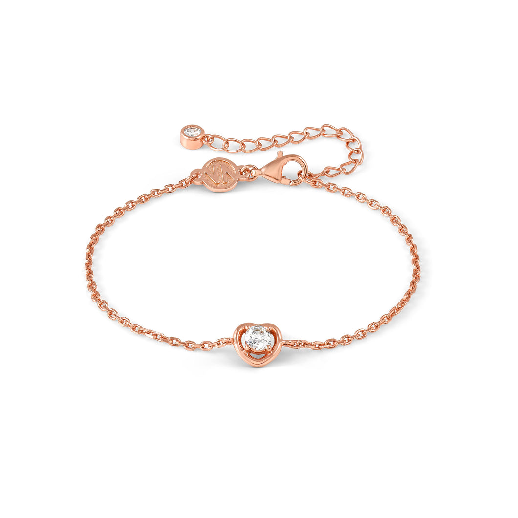 COSMIC LOVE BRACELET 241703/005 ROSE GOLD HEART WITH WHITE CZ