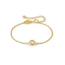 Load image into Gallery viewer, COSMIC LOVE BRACELET 241703/054 GOLD CIRCLE WITH WHITE CZ
